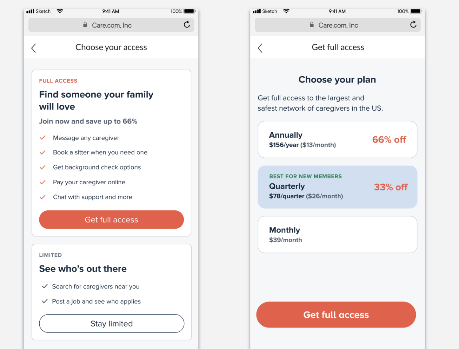 Freemium to paid conversion at Care.com
